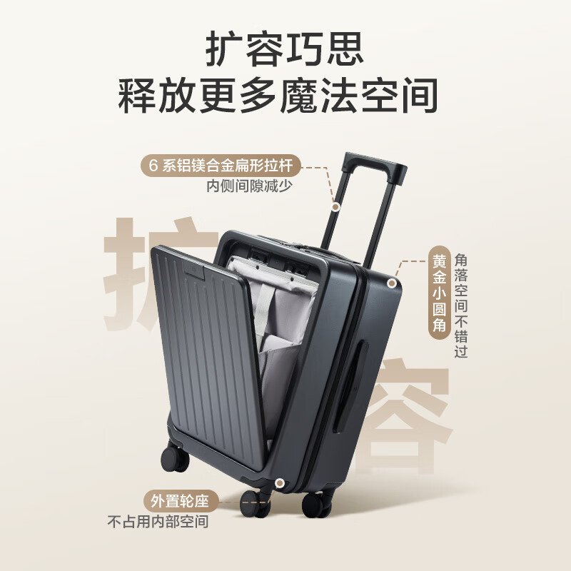 Made in Tokyo, one-click luggage opening Lite trolley suitcase, suitcase, graphite gray, 20 inches