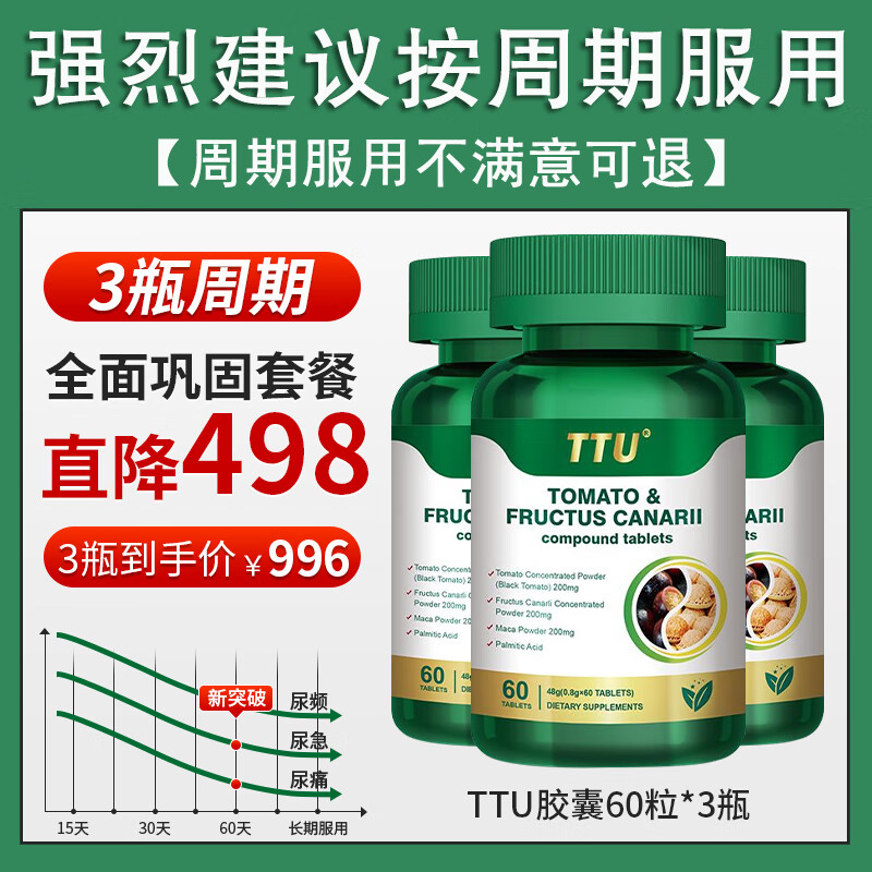 TTU imported lycopene from the United States can be used with prostatitis medicine, frequent urination, urgent urination, nocturia, increased hyperplasia, hypertrophy and calcification. One bottle. It is recommended to take 2 and 3 bottles.