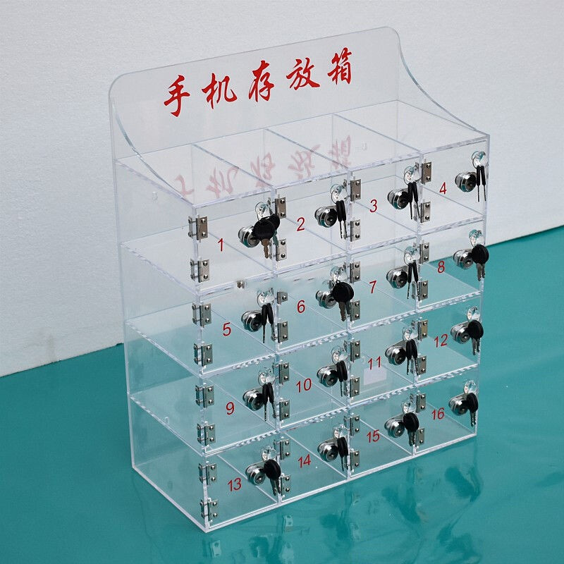Hanhe mobile phone storage box transparent lockable acrylic charging mobile phone storage i box student employee mobile phone storage box customized 20 doors (small 5*10*18CM)