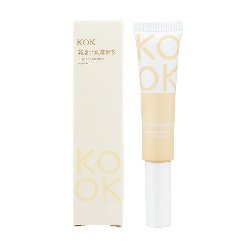KOK Clear Moisturizing Concealer Liquid Waterproof and Sweatproof Not Easy to Take Off Makeup Foundation Lasts Makeup Naturally Facially Fits Primer Highlights Concealer Liquid 1# Porcelain White 35g g