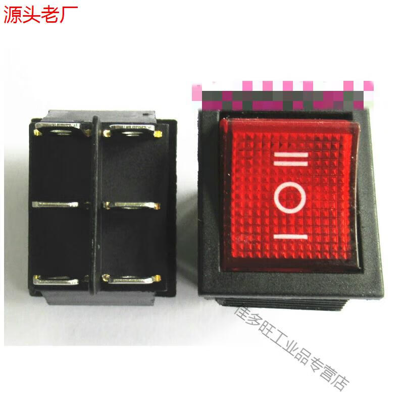 6-pin 3-speed double-pole double-throw forward and reverse KCD4 six-pin three-speed power boat switch for children's electric car and motorcycle, Chinese characters black, 2 pack