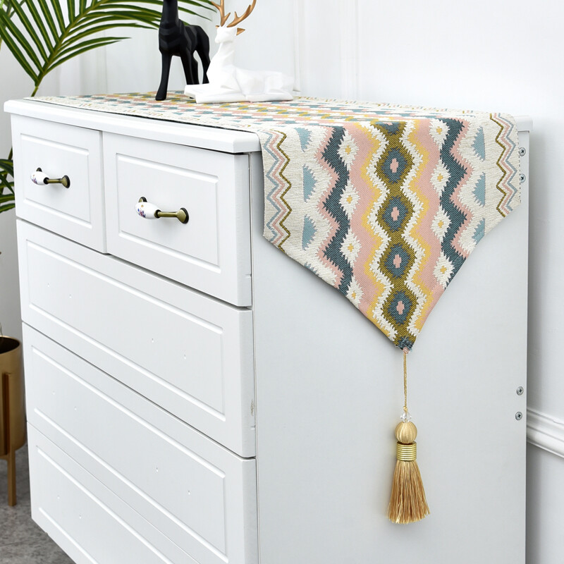 He Jiagong's new chest of drawers cover cloth TV cabinet tablecloth long dining table table flag coffee table sideboard shoe cabinet cloth cover 1 35*120cm