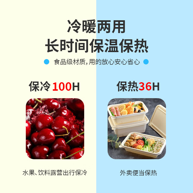 Ice trip trolley insulated box refrigerated car large capacity outdoor camping insulated box cold box thermal insulation 40L white gray (6 sides PU)