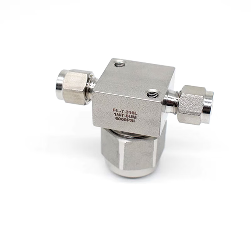 Fangteng 316L stainless steel ferrule T-type filter high-pressure ferrule three-pass filter valve gas pipeline experimental filter 6MMT type filter