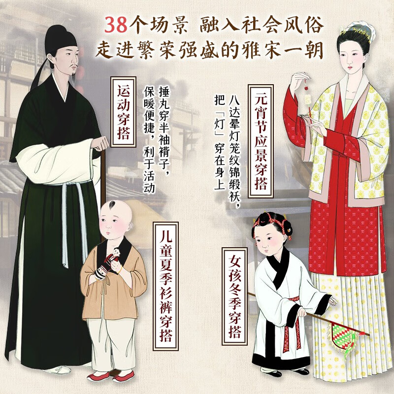 Self-operated and free shipping Illustrations of traditional Chinese clothing What I wore in the Song Dynasty Hanfu Song Dynasty Five Thousand Years of China Etiquette and Culture Traditional Culture The Ancient Chinese Culture
