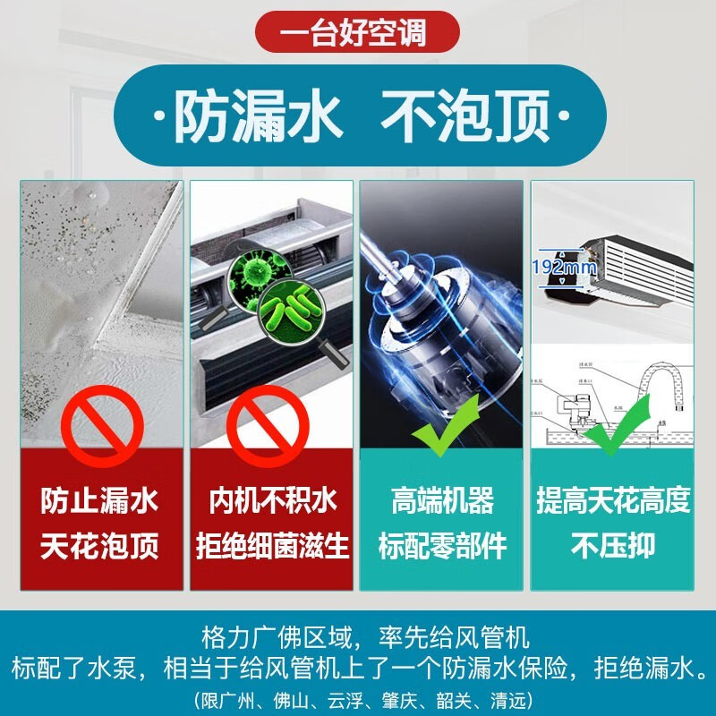 Gree (GREE) central air conditioner, one-to-one duct machine for living room home, new level of energy efficiency, full DC variable frequency heating and cooling, hidden embedded air conditioner, rough room hardcover room card machine 1.5 HP, first level energy efficiency K+pro package installation S level service