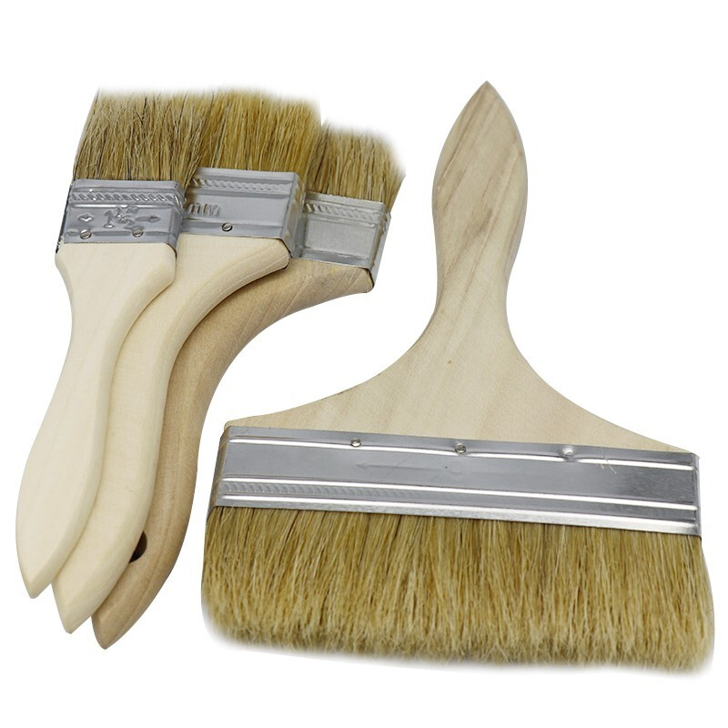 Bingyu BYyc-255 wooden handle brush barbecue brush cleaning boat brush thickened pig hair paint brush 2 inches 10 pieces