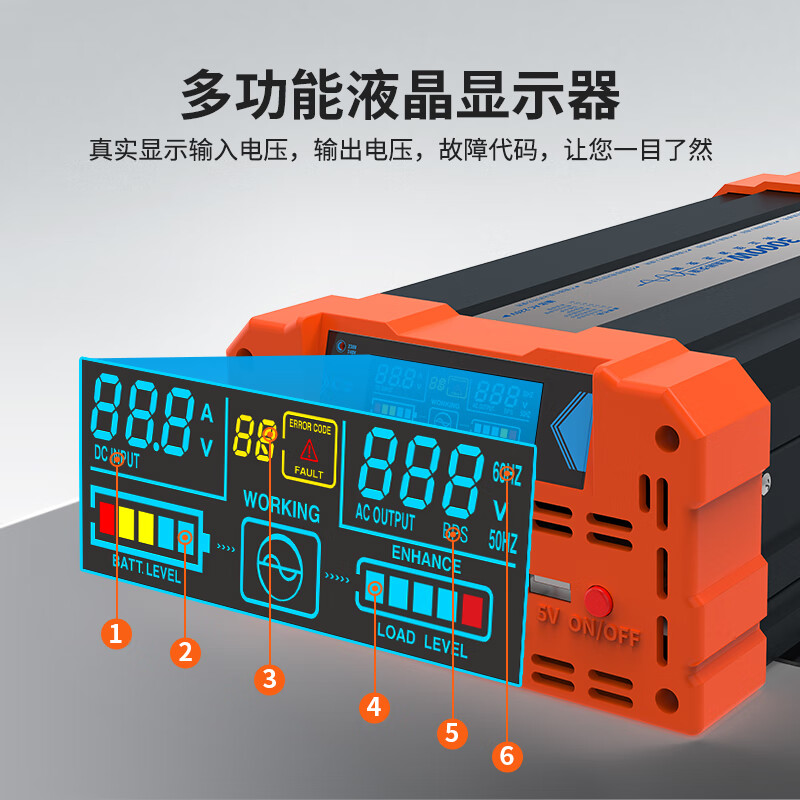 BELTTT car inverter pure sine wave 12v24v to 220v high power 48v60v72v volt to 220 volt converter 1000w pure sine wave suitable for 12V