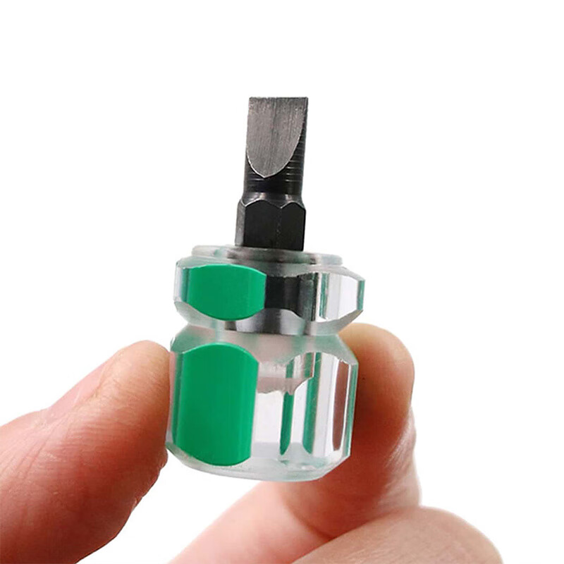 Short screwdriver, short handle, radish head screwdriver, ultra-short cross, plum blossom, retractable mini dual-purpose screwdriver, small screwdriver, cross, 2 pack