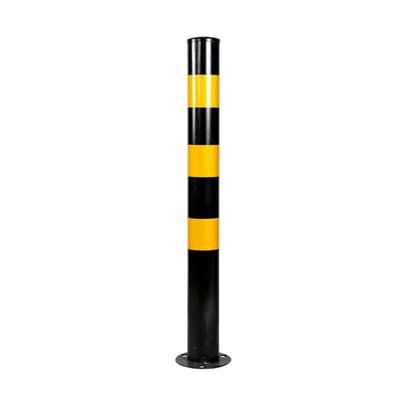 Quxing fixed road pile anti-collision column steel pipe warning column parking space road isolation column ringless 76*750*0.5 black and yellow