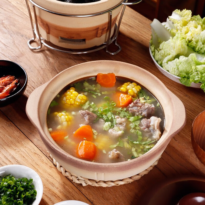 Hedala Hong Kong-style edge stove charcoal stove old-fashioned household soup charcoal fire casserole commercial clay stove around the stove to cook tea and barbecue #2 large charcoal stove + stove + #26 burning pot + plate 0cm