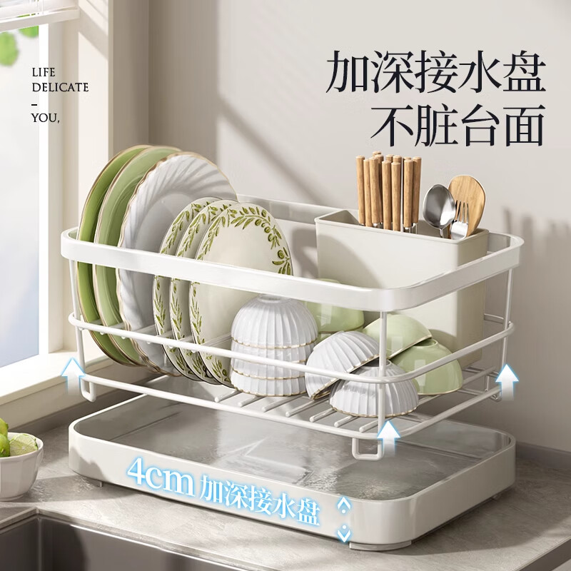 Jingyan kitchen dish rack drain bowl rack for bowls and chopsticks drain basket bowl and plate storage rack countertop drain bowl rack