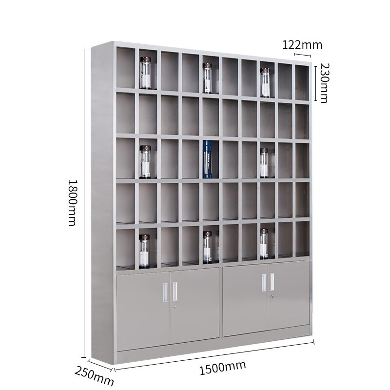 Xingyun steel water cup cabinet 50 compartments employee tea cabinet factory workshop break room water cup holder 304 can be customized