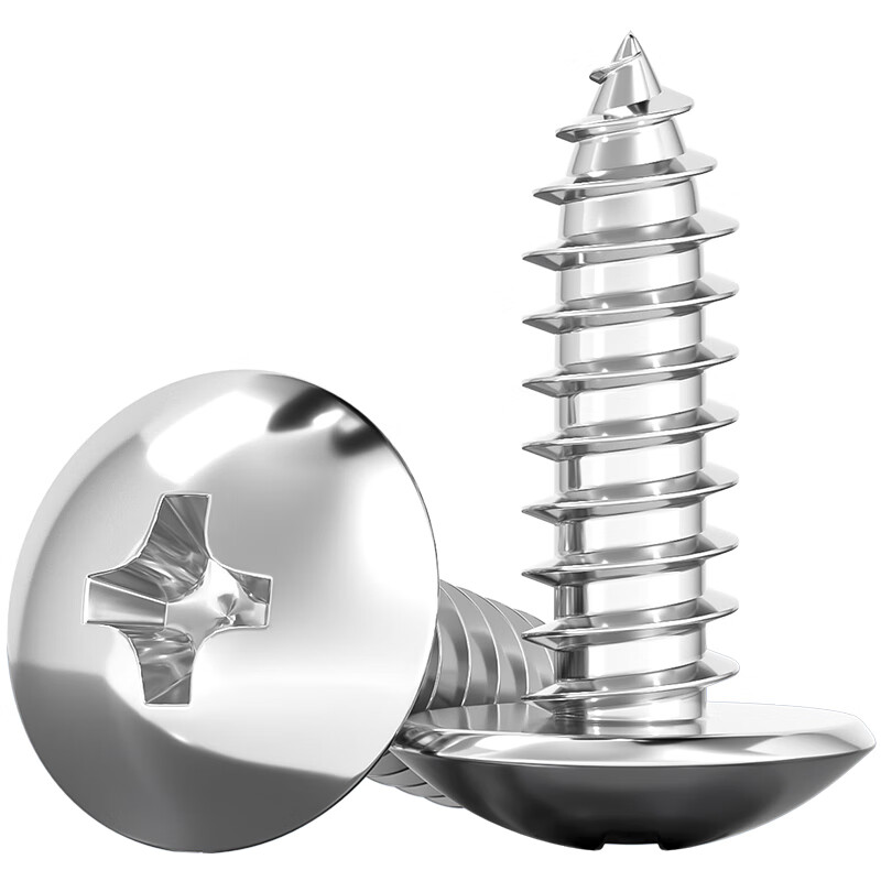 Tianzhuo Hardware 304 stainless steel cross large flat head self-tapping screws mushroom head wood screws flat head umbrella head round head M3M4M5M6 M4*10-50 pieces