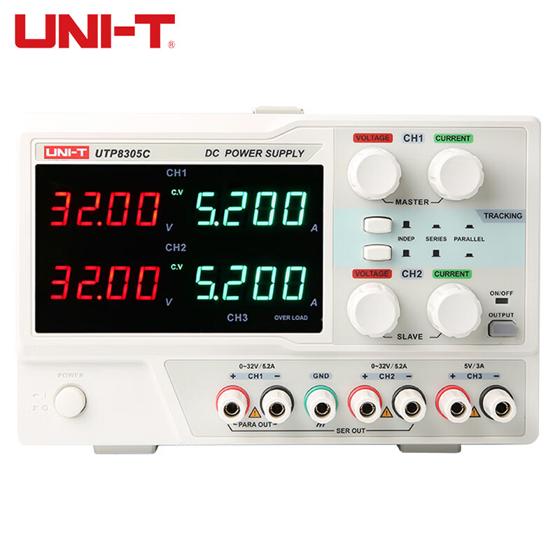 Uni-T DC regulated power supply high-precision mobile phone repair switch digital display linear power supply high-resolution DC power supply UTP8305C (three channels 32V/5A/335W)