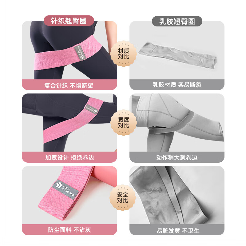 Music elastic band fitness female resistance band strength training hip and hip elastic ring purple 90 pounds for beginners