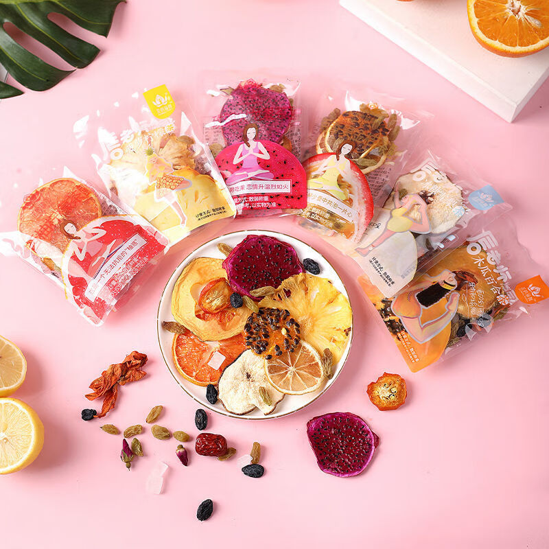 Kejuhua's Yoga Flower and Fruit Tea Lip Teacher's Combination Fruit Tea Bags Nutritional Internet Celebrity Passion Fruit Lemon Slices Soaked in Water Grapefruit Lemon Tea 2 catties (20-22 bags)