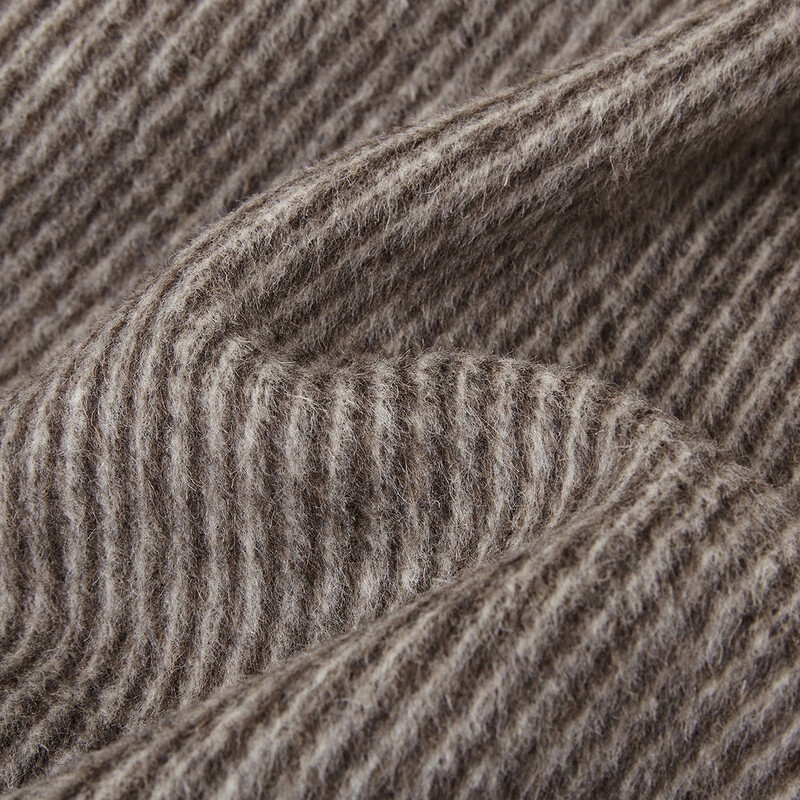 Demana Kochi Lady Winter Sheep Wool Diagonal Striped Double-sided Woolen Coat Stand Collar Long Women's Woolen Jacket