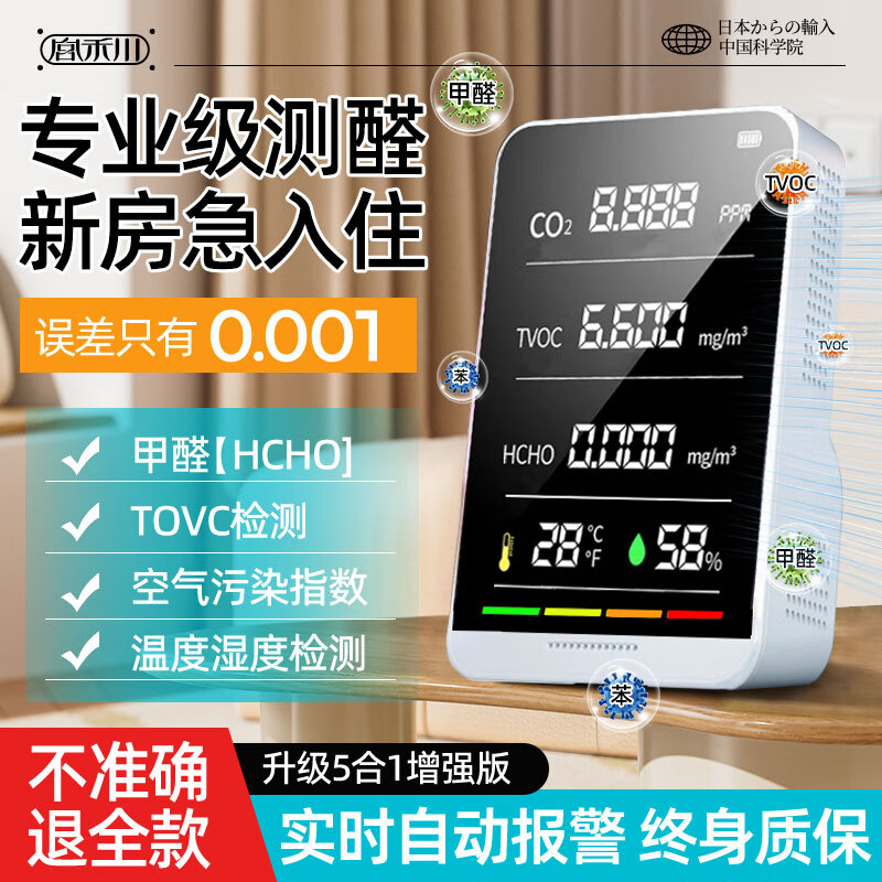 Gonghechuan formaldehyde detector formaldehyde measurement instrument household high-precision professional air quality detection carbon dioxide detection box