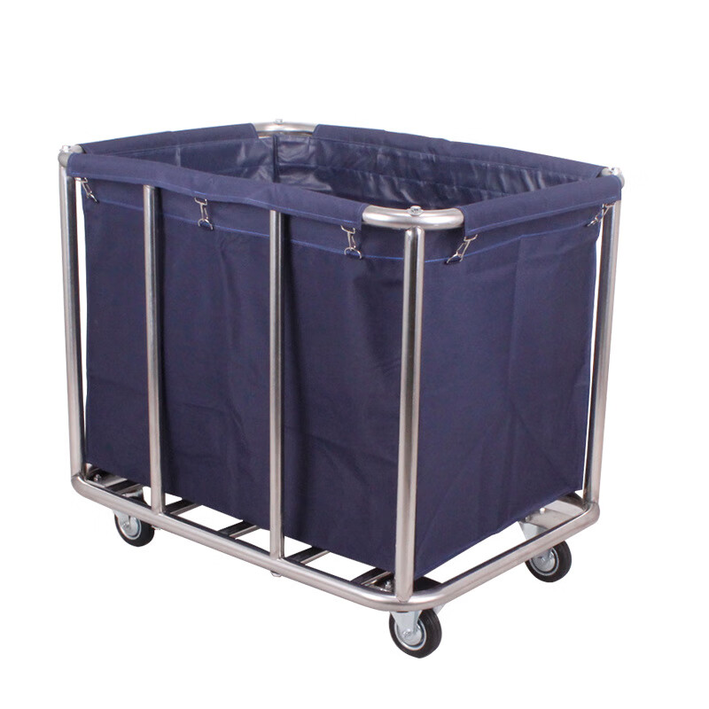 Xiangxia linen cart hotel room service cart cleaning cart storage multi-function trolley work cart B-12 disassembly and assembly of linen cart with armrests (blue bag)
