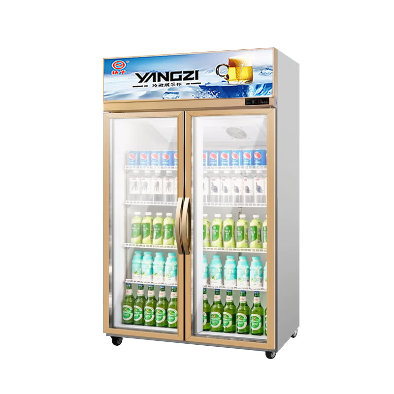 Yangzi aluminum alloy door beverage display cabinet refrigerated freezer fresh-keeping double door commercial single door beer refrigerator vertical 260 single door air direct cooling model high-end aluminum alloy door
