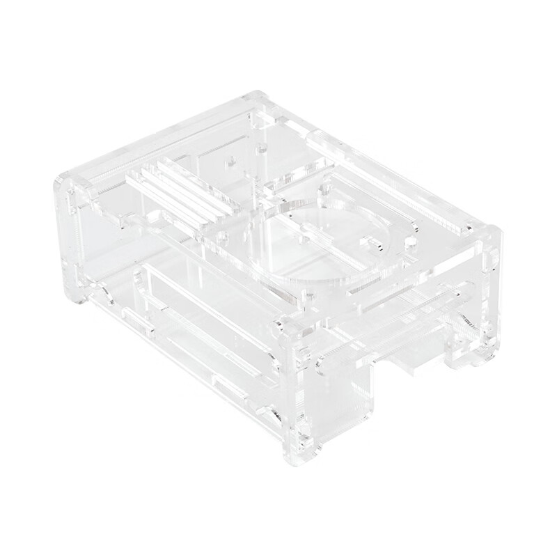Yabo Intelligent Raspberry Pi 5th generation Pi5 transparent acrylic shell can be installed with PWM speed-adjustable fan radiator camera protection Pi5 acrylic shell (with active radiator)