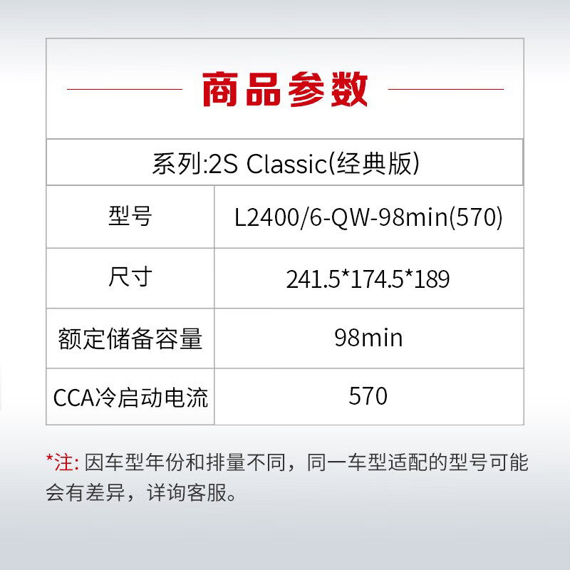 Camel car battery L2400 is suitable for Geely Vision/Lynk & Co/Emgrand/Binyue/Binrui