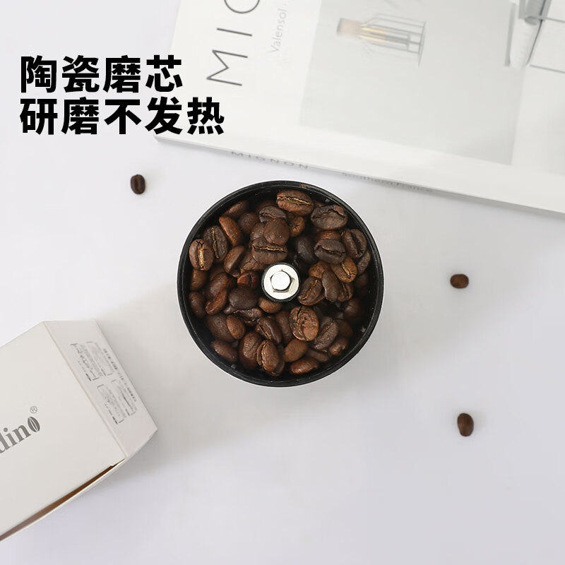 MONDINO hand-cranked bean grinder small portable coffee bean grinder coffee powder manual grinding hand-cranked glass bean grinder