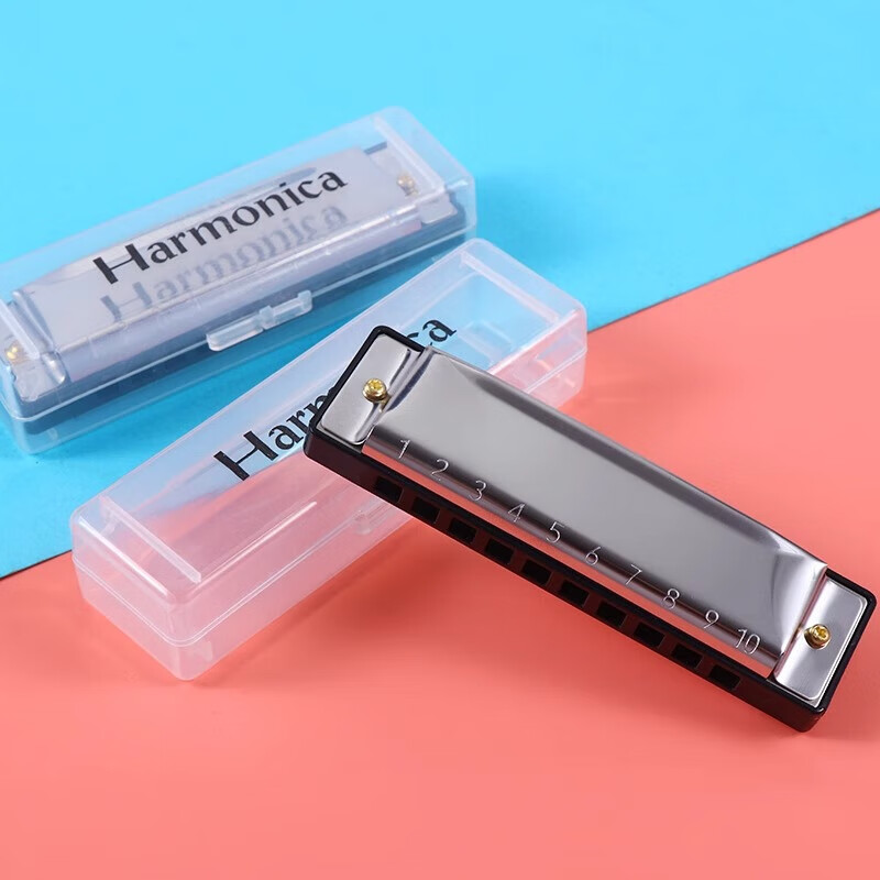 Harmonica, wind instrument, beginner gift, student self-taught professional playing gift for children, 10 holes, beginner harmonica 10 holes