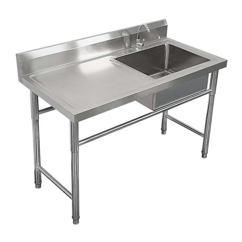 Commercial stainless steel sink with stand kitchen single and double sinks washing dishes and vegetables wash basin with platform canteen ordinary model 175*60*80 double pool middle platform