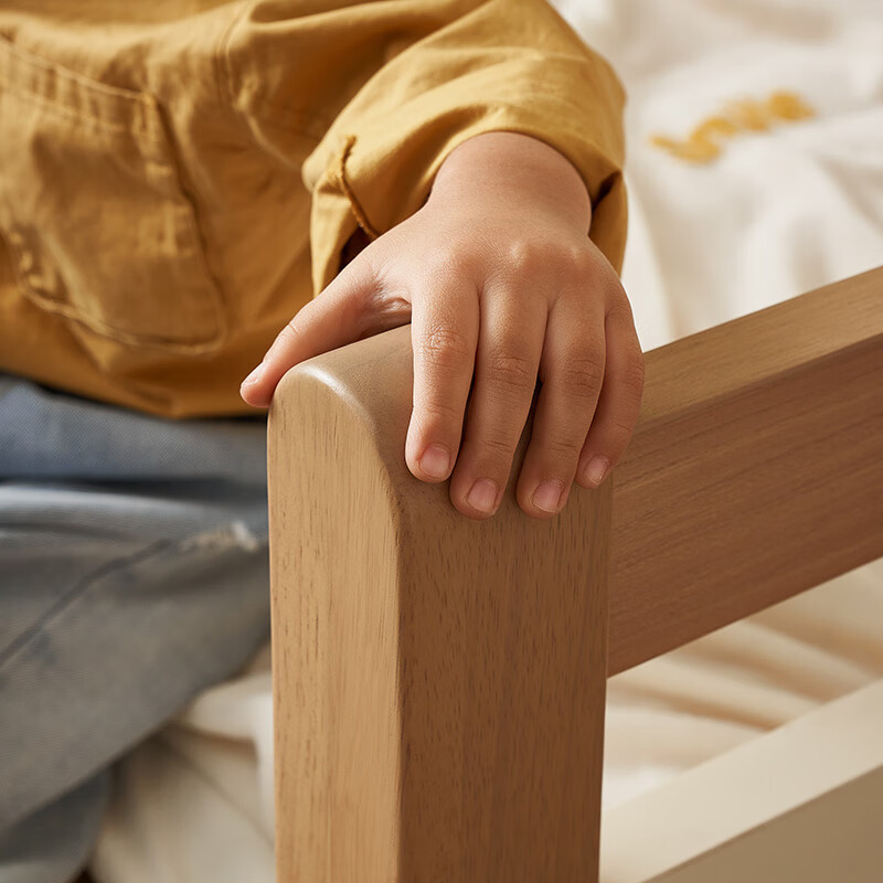 Quanyou Home Furnishing Log style children's high fence half-height bed under the apartment type boy and girl single bed second bedroom student bed