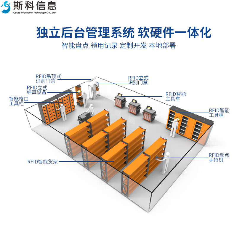 Cykeo rfid smart tool cabinet management system rfid tag self-service loan and return maintenance tool solution smart tool shelf