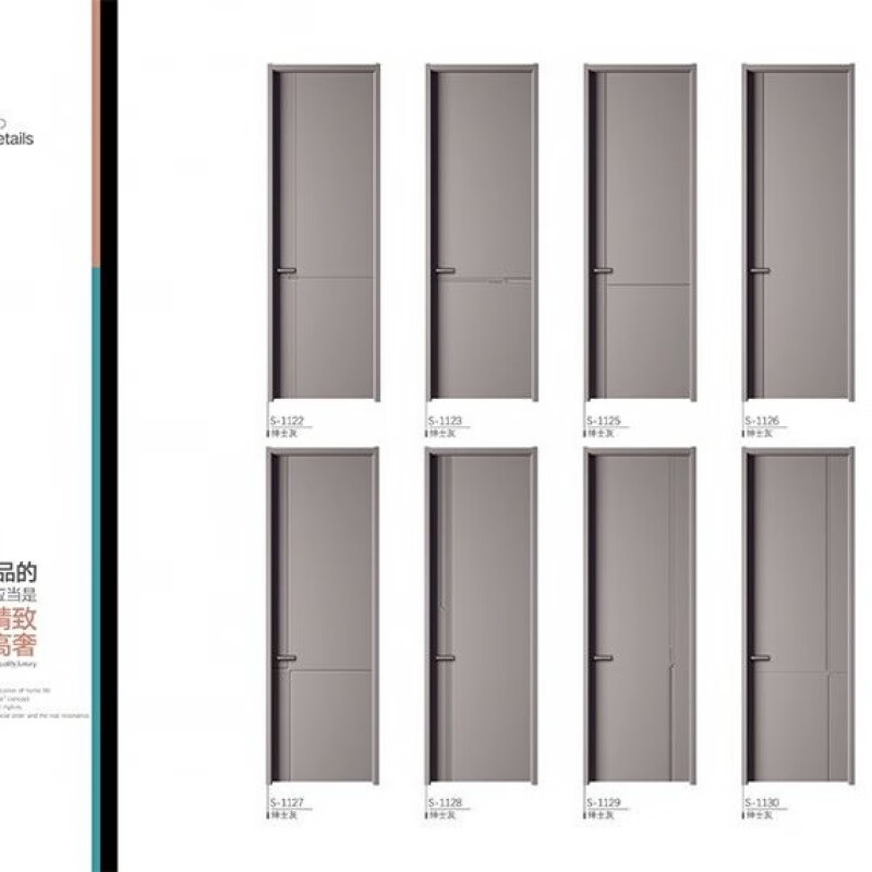 Meikejie Ecological Solid Wood Composite Door Paintless Bedroom Carbon Crystal Carbon Fiber Soundproof Room Study Customized Home Door Door Panel + Door Cover + Hardware Lock () Style and Size Consult Customer Service for Customization