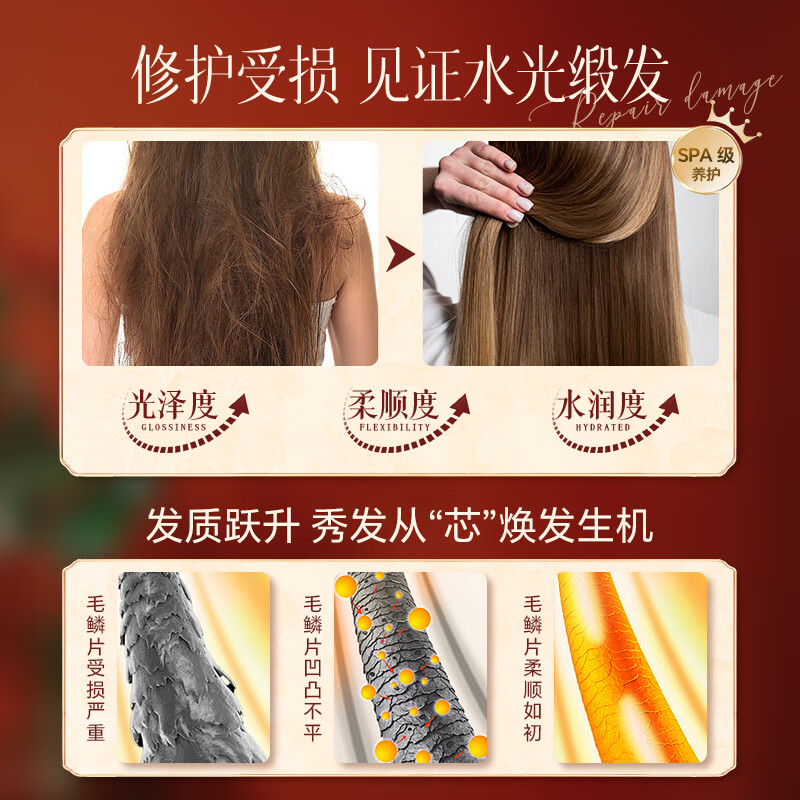 Gurantang Polypeptide Keratin Conditioner 250g*3 Hair Mask Improves Frizz, Smoothes, Repairs, Perms, Dyeing, Dryness, Hydrates and Smoothes