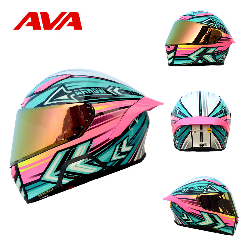 AVA Red Arrow motorcycle helmet motorcycle winter 3C safe riding anti-collision warm full-face helmet Bluetooth headset all-in-one four seasons electro-optical powder (transparent lens) + free Senna Bluetooth large-L size suitable for head circumference 56-57cm