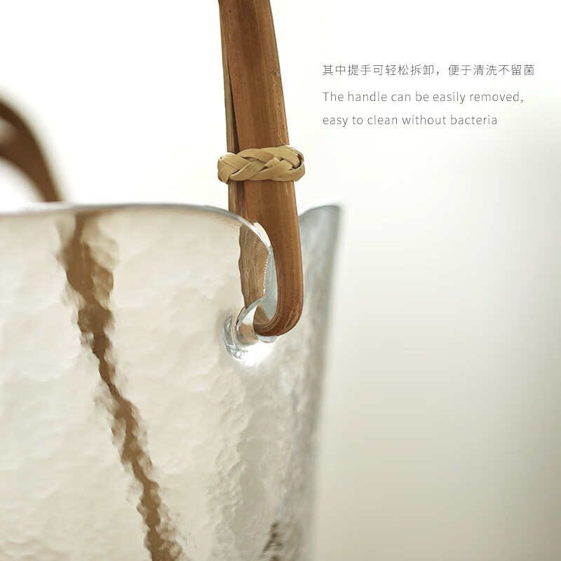 Huili imported Oriental Sasaki glass wine set small ice bucket insulation Japanese ice bucket household handmade Sasaki ice bucket