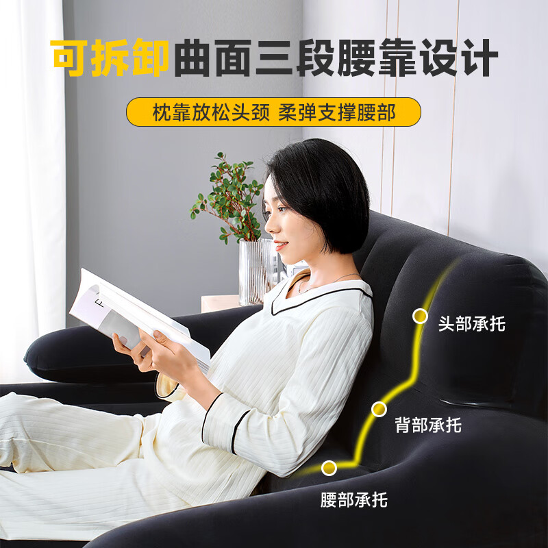 NORTHVISITOR single and double inflatable mattress with backrest outdoor moisture-proof air cushion home car accompanying folding bed car bed