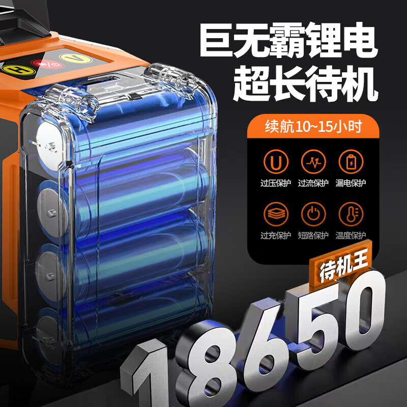 Dr. Mu's 12-line laser level, high-precision strong light thin line outdoor special automatic leveling meter, rubber-coated casing, green light 8 lines, standby king A