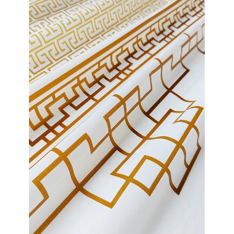 Magic Bean Shenghuo 10-price disposable tablecloth golden retro window grille ins Chinese-style tablecloth plastic waterproof thickened round table tablecloth 2.0X2.0 meters black and white grid 10 sheets/bag