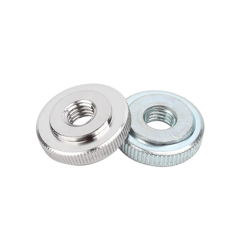 Creaby304 stainless steel hand screw nut iron nickel knurled flat head nut galvanized thin head screw cap iron galvanized M5 10 pieces
