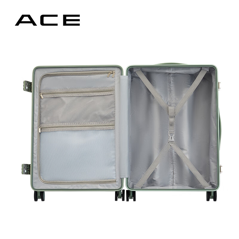 ACE/Avocado2-F Lightweight Aluminum Frame Boarding Suitcase Front Opening Cover Multi-Color Upgraded New Year's and Valentine's Day Avocado Green 20 inches Can be boarded Suitable for short distances D24101-33L