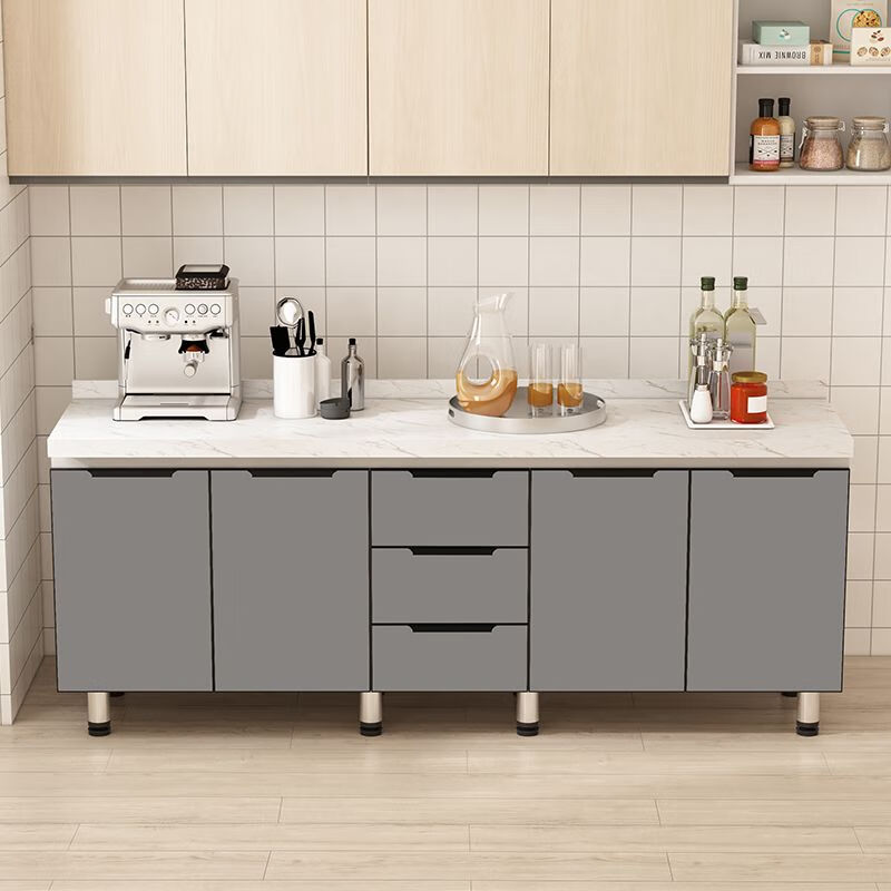 Simple cabinets marble slate countertop kitchen cabinets integrated stove home combination cabinet sink cabinet cupboard 1 point 8 door plane other styles contact customer