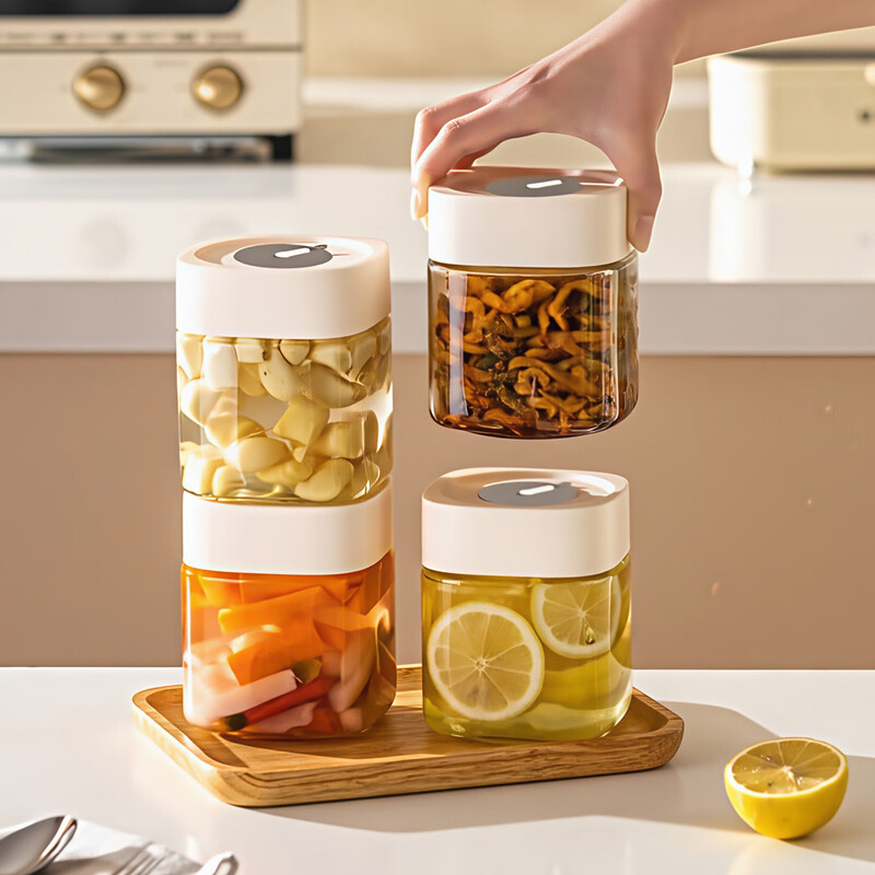 Home Story Japanese Glass Sealed Jar Food Grade Glass Jar Honey Candy White Sugar Jar Pickle Jar Pickle Storage Storage Jar