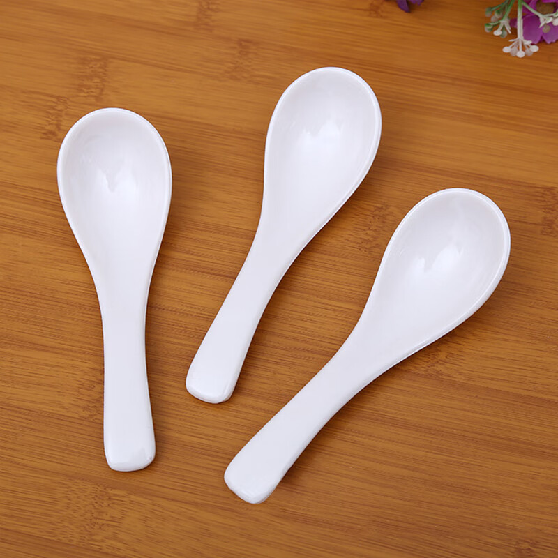 Shiyong melamine small spoon canteen restaurant hotel imitation porcelain plastic small spoon spoon 10 pieces SY-5006