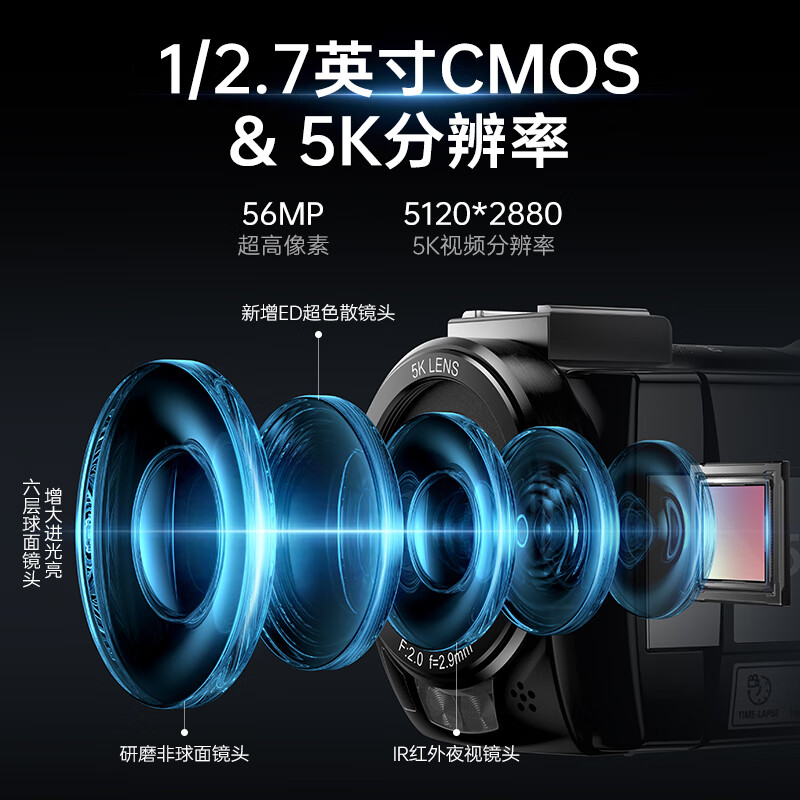 ORDRO AE20 5K ultra-high-definition dv camera dedicated for shooting zoom handheld video recorder camera anti-shake large wide-angle Wifi connection vlog conference short video