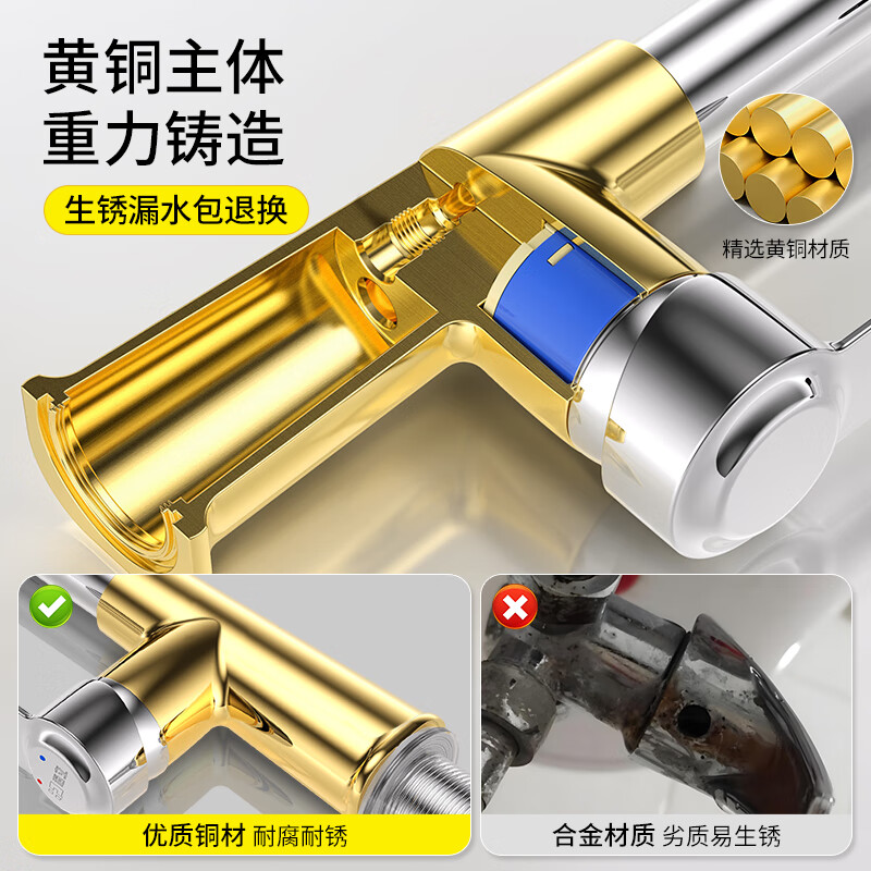 Haili kitchen faucet hot and cold water stainless steel copper balcony sink basin sink faucet two-in-one CL22