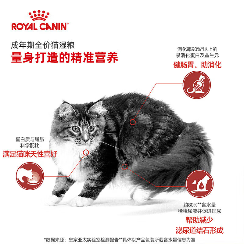 Royal Imported Staple Food Wet Food Pack Cat Nutrition Kitten Milk Cake Can Adult Cat Full Price Mousse Soft Pack 85g*12 Pack Royal Adult Cat (Meat Soup) 85g*12