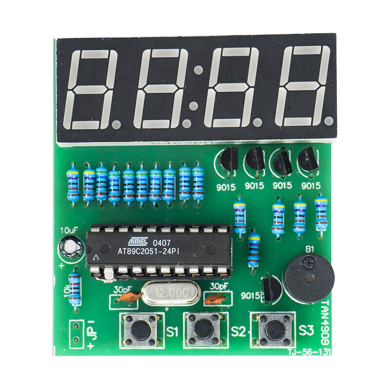 Wulu Electronics 4-digit electronic clock DIY kit microcontroller clock alarm clock production welding practice circuit TJ-56-131 kit (battery box not included)