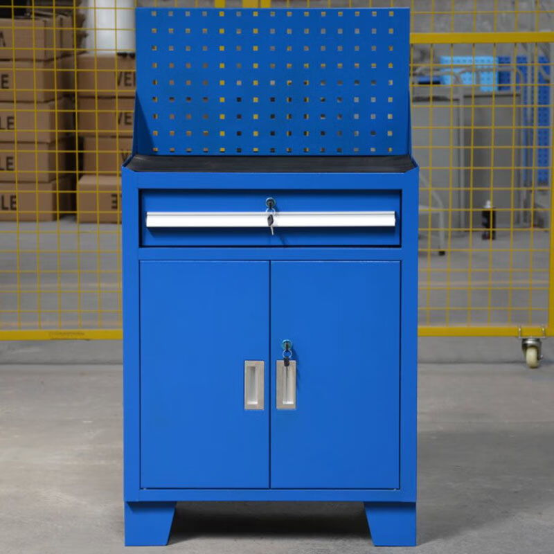 Heavy-duty tool cabinet drawer-type tool cart auto repair cart repair multi-functional storage box factory workshop workbench TH111L extra thick upper and lower two drawers 1.2 blue + wheel brake