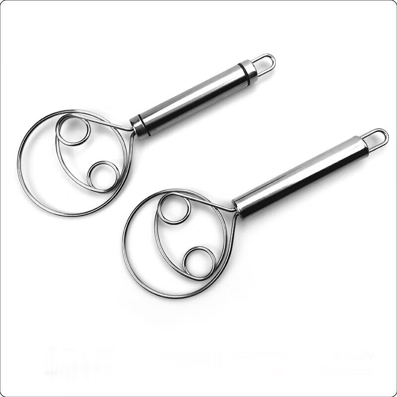 Stainless steel flour mixer double-eye coil egg beater manual dough mixer baking tool mixer